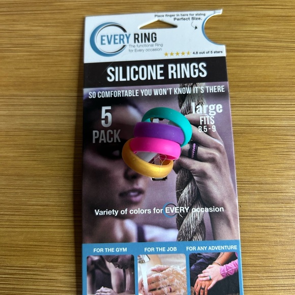 Silicone Rings 5 Pack - Multicolor - Picture 3 of 5